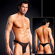 Мужские танга из черной сетки L/XL(48-52р.)