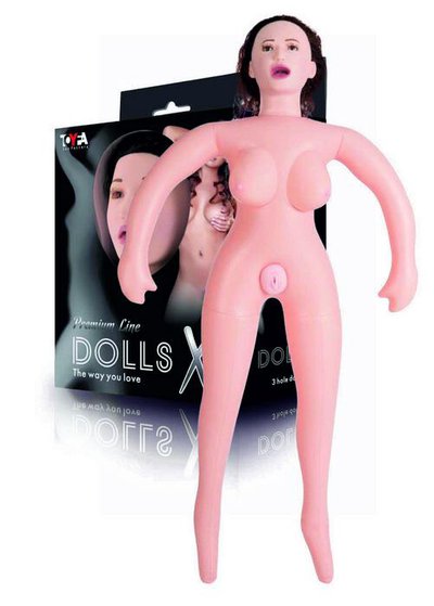 Секс-кукла Premium line Dolls-X, брюнетка, 3 отверстия