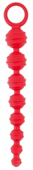 Большая анальная цепочка из красного силикона Toyfa Black&Red 32см