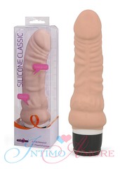 Тихий гибкий G-вибратор Silicone classic, 7 реж, телесный силикон, 17,5х3,5-4см