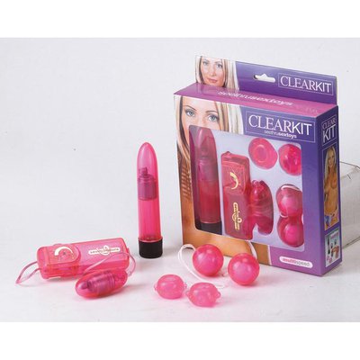 Набор секс-игрушек Clear Vibratorkit Pink, розовый