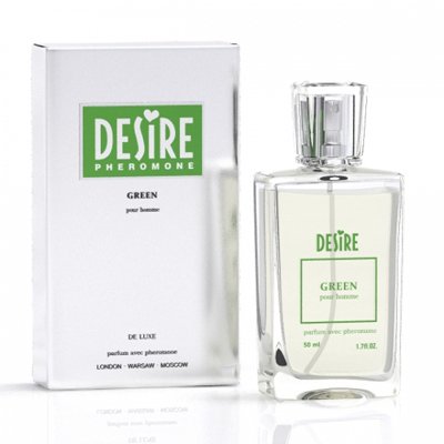 Мужские духи с феромонами Desire Green DE Luxe, свежый аромат, 50мл