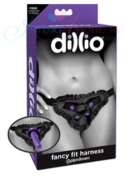 Трусики для страпона Dillio® Fansy fit harness O-ring, винил с рюшей, кольца 3/4/4/5см