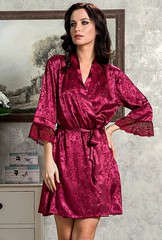 Жаккардовый халат Mia-Amore Angelina de lux, бордовый, XS(40-42р)