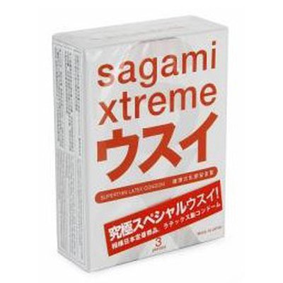 Презервативы Sagami №3 Xtreme, ультратонкие 0,04мм, 190х52, 1уп/3шт