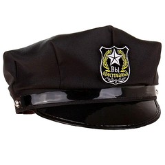 Черная фуражка полицейского "Вы арестованы", окружность 56см