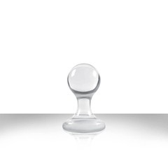 Средняя прозрачная анальная пробка Luna Balls на присоске, 8,8х4,3см