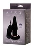 Вибропробка анальная Apex large butt plug на присоске, 7 реж, черный силикон, 14,5х3,5см