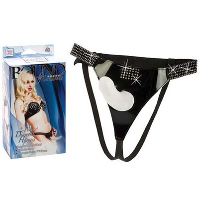 Страпон Harness Bound by Diamonds™, винил с кристаллами, 16,5х4см