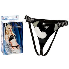 Страпон Harness Bound by Diamonds™, винил с кристаллами, 16,5х4см