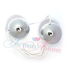 Серебряные вагинальные шарики Vibratone Duo-balls 3,2 см