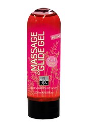 Ароматное клубничное масло для секса и массажа Shiatsu™ Massage & Glide Gel 2в1, 200мл