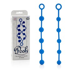 Две анальные цепочки Posh® Silicone O Beads, синий силикон, 25х2,3/23х1,9см