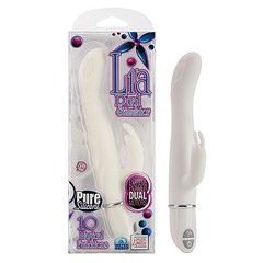 Силиконовый вибратор Lia Dual, 2 моторчика, 10 реж, силикон, 13х3см