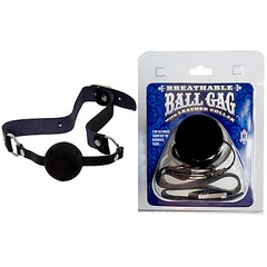 Кляп с отверстиями Breathable Ball Gag with leather collar™, черный