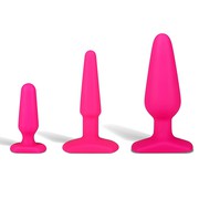 Набор анальных пробочек All about anal Training Kit, розовый силикон, 7,2/11/13,6см.