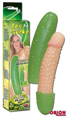 Брызгающий фаллоимитатор Sex Gurke (огурец), 25см