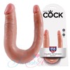 Фаллоc для двойного проникновения King cock® U-shaped small double, 15х2,2/3см