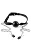 Кляп с зажимами Fetish Fantasy Series Ball Gag & Nipple Clamps, черный, 5см