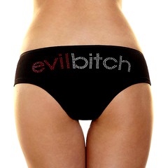 Трусики со стразами "Evil Bitch" ("Злая Стерва") Hrp-06, S/M