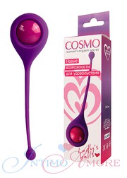 Вагинальный шарик-тренажер Cosmo, фиолетовый силикон, 3,5см/45г