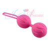 Вагинальные шарики Geusha lastic ball, розовый силикон, 3,7см/104г