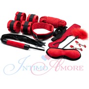 Красно-черный набор BDSM Complete Set (9 предметов), иск/мех