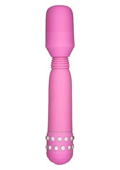 Супермощный вибромассажер Crystal Pink Flex Massager со стразами, розовый, 18х3см