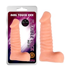 Фаллос Real Touch XXX Flexible cock №2, 6,7' (O-ring совместим), с гибким стержнем, телесный, 17х4см