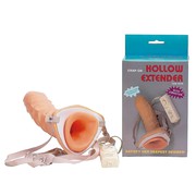 Фаллопротез с вибрацией Hallow Extender, телесный, 16х4,5-5см