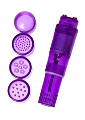 Вибраторомассажер Erotist mini с насадками, фиолетовый, 10см