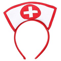 Ободок для ролевого костюма сексуальной медсестры, бело-красный