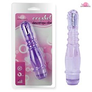 Фиолетовый вибратор с рельефными капельками Crystal Dewdrops, 20,4х2,7-4,2см