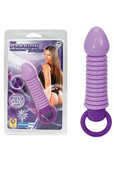 Анальная вибропробка Tany Passion Twisters с рельефом, сиреневая, 9см