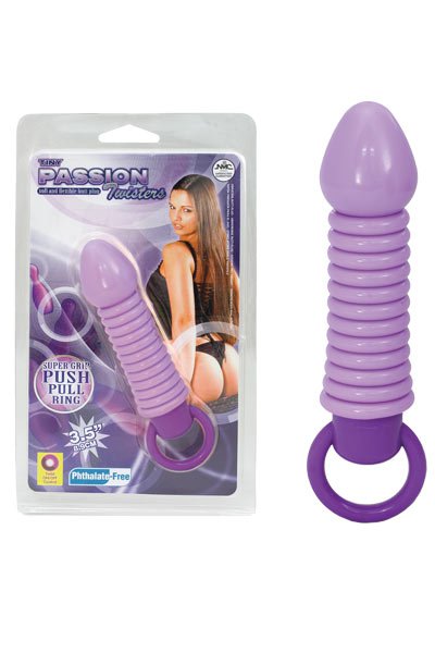 Анальная вибропробка Tany Passion Twisters с рельефом, сиреневая, 9см