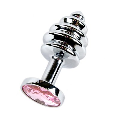 Анальная пробка Small Silver розовый, 7х3см