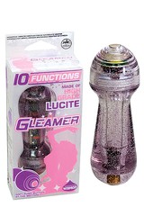 Мини-вибратор Gleamer для клитора, фиолетовый с блестками, 10 режимов, 11,5х3,8см
