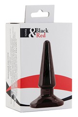 Черная анальная пробочка Toyfa Black&Red, 10,5х1-3см