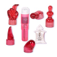 Вибромассажер i-Kit iVibex5 с насадками, 10х2,5см