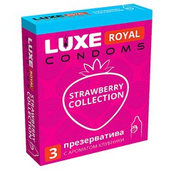 Презервативы Luxe Royal Strawberry Collection, аромат клубники, 180х52, 3шт