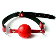 Безопасный кляп Notabu BDSM с отверстиями для дыхания "breathable", красный с черным