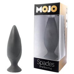 Анальная пробочка на присоске Mojo® Spades, силикон, 10х3см