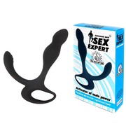 Массажер простаты Exclusive men™ Anal Expert со стимулятором мошонки, силикон, 15х2,8см
