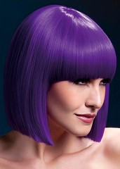 Парик Fever Lola purple, blunt cut bob with fringe, фиолетовый, 30см