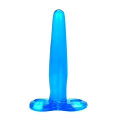 Анальная пробка Silicone Tee, голубая, силикон, 12х2,2см