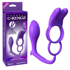 Кольцо Fantasy C-Ringz® Ass-Gasm (анальная пробка, 5-ти режимный виброкролик), силикон