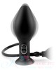 Расширяющаяся анальная вибропробка Inflatable butt plug, 7 реж, черный силикон, 17х4,5см