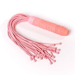 Плетка Sitabella® BDSM с ручкой-фаллосом, латекс, розовая, 55см