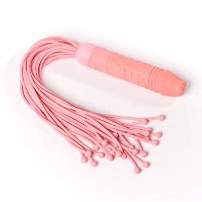 Плетка Sitabella® BDSM с ручкой-фаллосом, латекс, розовая, 55см