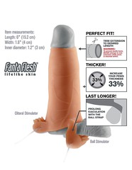 Утолщающая на 33% вибронасадка Real Feel Twin Teazer из Fanta Flesh®, 15,2х4см